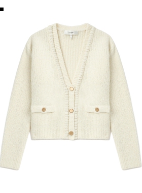 IT FRAME女装合身V领针织开衫新款温柔时髦排扣针织外套KSW015XN