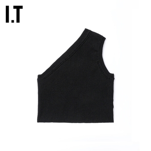 IT JACQUEMUS女装斜肩罗纹背心新品性感热辣大露背短上衣3KN009XL