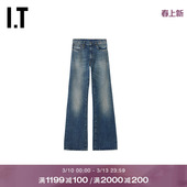 长裤 水洗磨白牛仔裤 新款 摩登时尚 R1381AXQ 合身微喇仔裤 R13女装