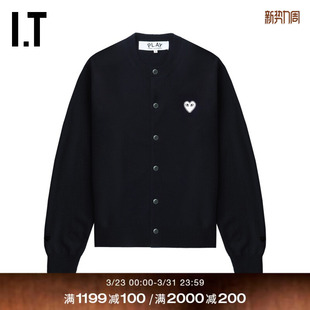 COMME PLAY des GARCONS川久保玲情侣款 排扣羊毛针织开衫 CDG