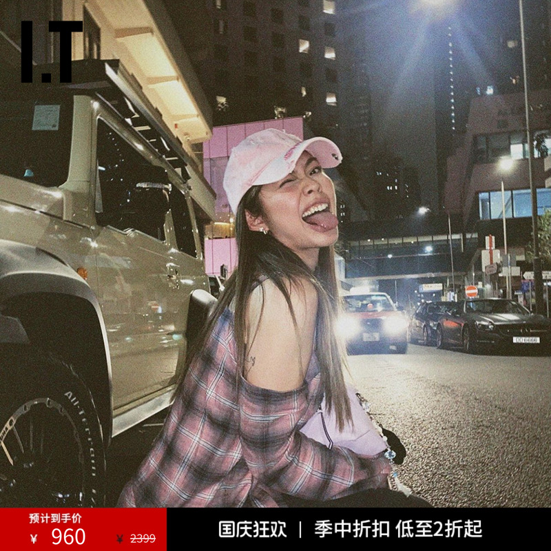 ITGROUNDZERO不对称格纹衬衫