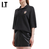 质感中袖 毛衣680UCHXQ 新款 时尚 We11Done女装 绵羊毛针织polo衫