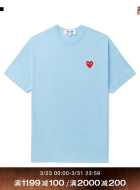 IT CDG PLAY COMME des GARCONS川久保玲情侣爱心logo装饰短袖T恤
