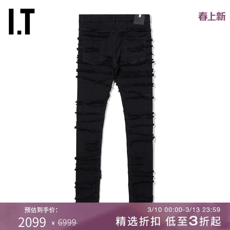 IT 1017 ALYX 9SM男装紧身牛仔裤新品潮酷有型饰毛边铅笔裤3551AN