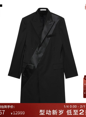 IT HELMUT LANG男装中长款西装夹克新款型男拼接西服长外套24004M