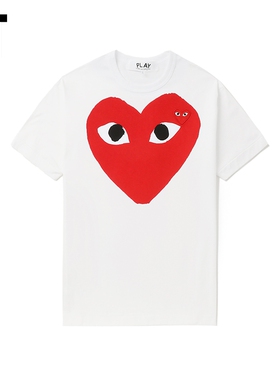 IT CDG PLAY COMME des GARCONS川久保玲情侣爱心logo装饰短袖T恤