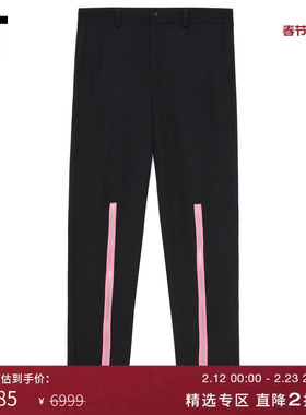 IT CDG COMME des GARCONS HOMME PLUS男装饰拉链修身长裤西装裤