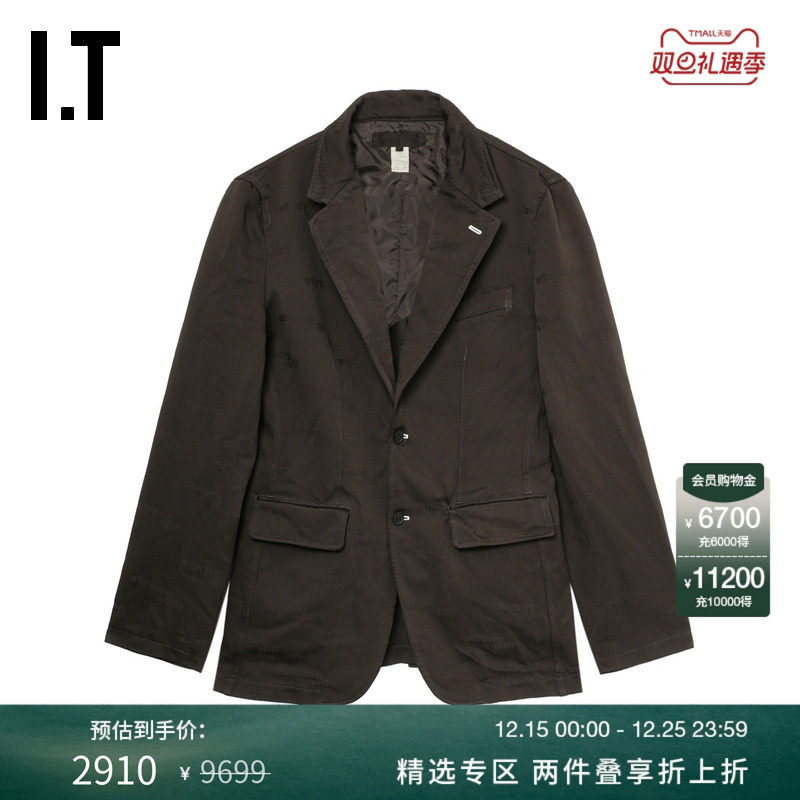 IT合身翻领西装夹克复古气质