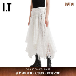 蕾丝半身裙新款 Anderson女装 优雅时髦不规则A字裙SK0200XQ