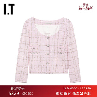 格纹花呢夹克新款 RICH女装 大圆领合身外套BX3760XM ALESSANDRA