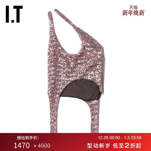 性感辣妹不对称肩带修身 新品 亮片吊带衫 背心AD059XK AMBUSH女装