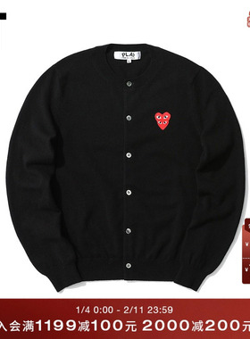 IT CDG PLAY COMME des GARÇONS川久保玲女装针织开衫爱心刺绣