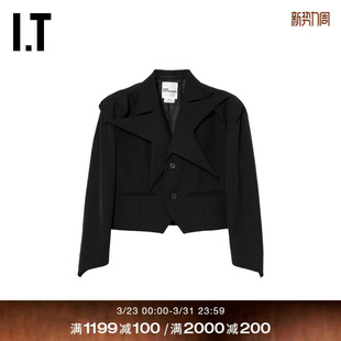 ninomiya女装 kei 西装 夹克新款 西服纯色外套3QJ003XQ 短款 noir