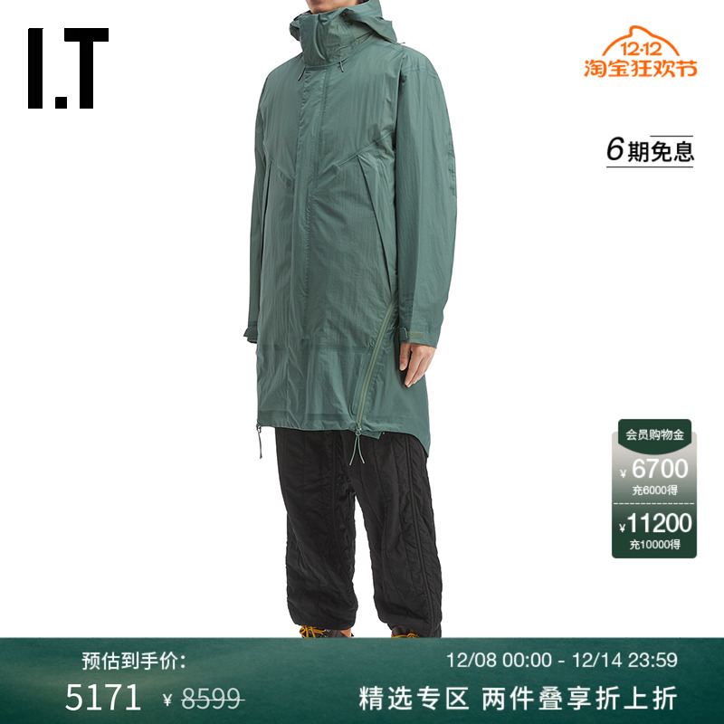 ITC.P.COMPANY中长款连帽薄大衣