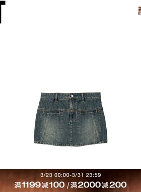 IT HELMUT LANG女装牛仔半身裙新款复古甜酷合身水洗短裙3012Q0XQ