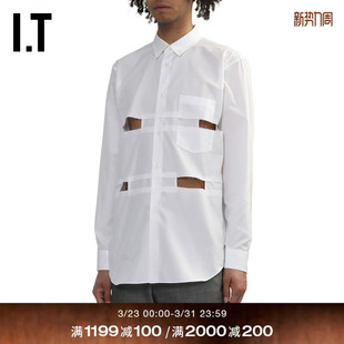 des GARCONS HOMME 衬衫 COMME BLACK情侣挖剪镂空宽松长袖 CDG