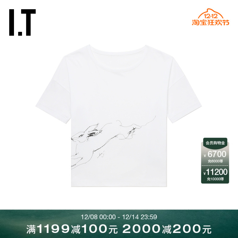 ITY's圆领短袖T恤随性休闲