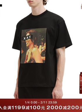 IT GOD SELECTION XXX男装短袖T恤新款时尚欧美照片印花宽松半袖