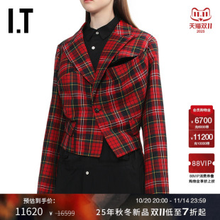 des COMME GARCONS女装 解构感格纹西装 时髦设计感 夹克新款 CDG