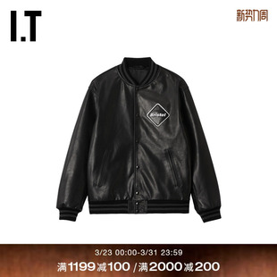 皮衣皮夹克新款 BRISTOL男装 帅气潮流皮质棒球外套 F.C.REAL