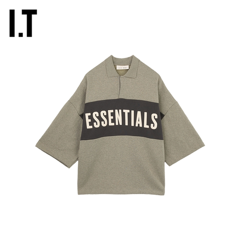 ITESSENTIALS廓形七分袖polo衫