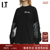 酷感暗黑宽松圆领上衣LS980BXP T恤新款 VETEMENTS女装 廓形长袖