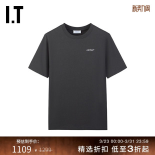 圆领短袖 新款 T恤时尚 酷感双箭头图案装 OFF 饰半袖 WHITE™情侣装