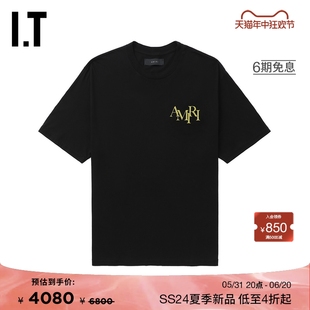 T恤新款 短袖 022BLAMM AMIRI男装 文艺质感logo图案印花圆领半袖
