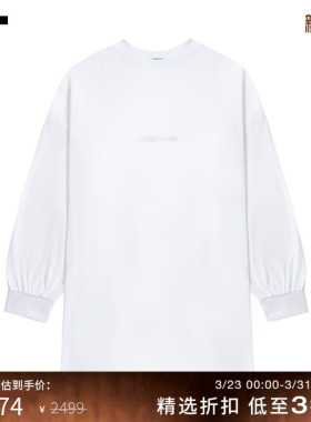 IT We11Done女装中长款长袖T恤新款复古摩登宽松长上衣811UWHXM