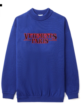 IT VETEMENTS女装廓形针织上衣新品摩登复古字母刺绣羊毛毛衣140N