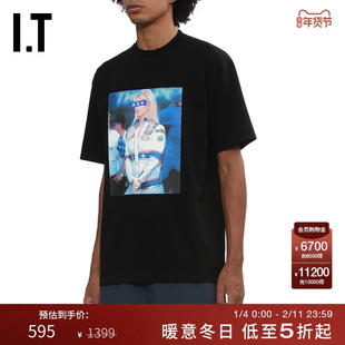 IT GOD SELECTION XXX男装宽松短袖T恤新款时尚潮流照片印花半袖