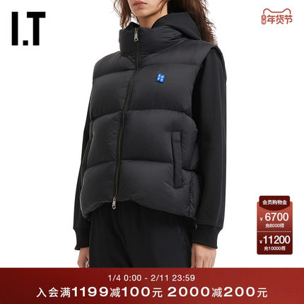 IT ADER error女装立领拉链羽绒马甲新款绗缝羽绒背心0401BKXP