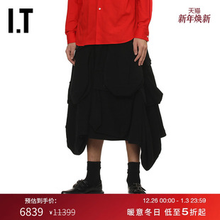 des GARCONS 不对称阔腿裤 CDG 纯色裙裤 COMME PLUS男装 HOMME