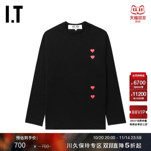 COMME des GARCONS川久保玲情侣款 圆领长袖 PLAY 基础款 T恤 CDG