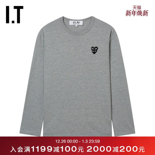 CDG GARCONS川久保玲情侣圆领长袖 PLAY des T恤休闲简约 COMME