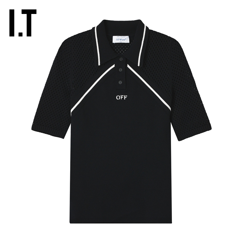 ITOFF-WHITE™网眼拼接polo衫