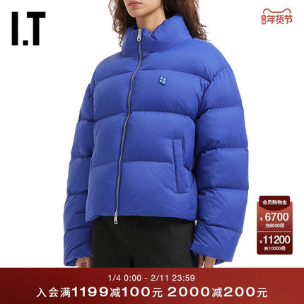IT ADER error女装立领拉链羽绒服新款廓形绗缝羽绒外套4201BLXP