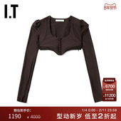 Philosophy 露脐长袖 Serafini女装 修身 Lorenzo 超短款 上衣