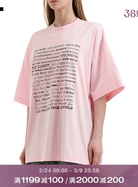 IT VETEMENTS女装中长款短袖T恤新款青春时尚宽松廓形半袖210PXXQ