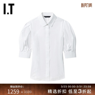 衬衫 泡泡袖 新款 甜美时尚 翻领衬衣464W51XM 收腰半袖 JUUN.J女装