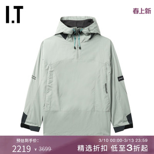 IT DESCENDANT男装宽松连帽夹克新款潮酷户外风拼色外套SJKM01MM
