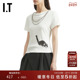 MARKGONG女装 合身短袖 T恤新款 酷感时尚 多链条缀饰上衣0TE200XP