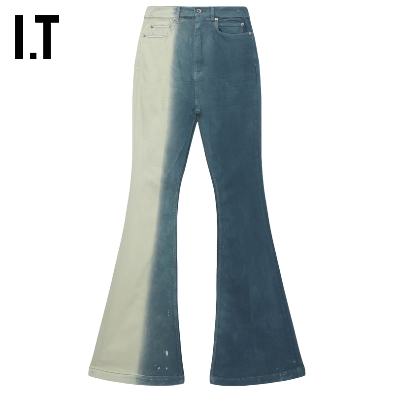 IT DRKSHDW女装喇叭裤牛仔裤新款时尚街潮拼色拖地长裤03116DXO