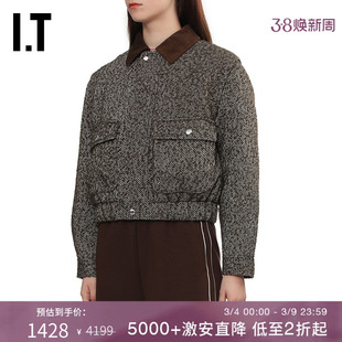 IT BAPY女装短款翻领拉链夹克新款复古率性工装短外套JK7310AP