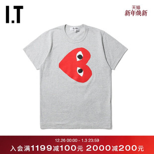 COMME PLAY des GARCONS女装 T恤潮牌爱心LOGO印花63XD 短袖 CDG