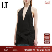 性感辣妹饰腰带短裙04BKXO 挂脖露背连衣裙新款 LOW CLASSIC女装