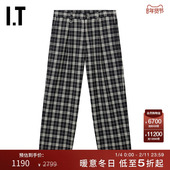 SOPH. 新款 SOPHNET.男装 格纹西装 裤 复古文艺宽松直筒裤 252010M