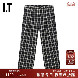 IT SOPH. SOPHNET.男装格纹西装裤新款复古文艺宽松直筒裤252010M
