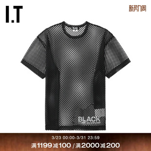 des COMME GARCONS HOMME 上衣 BLACK情侣镂空网眼渔网短袖 CDG