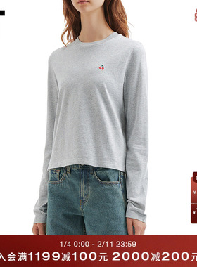 IT WITTH LOVE女装圆领长袖T恤新款休闲基础款合身内搭上衣1025XW